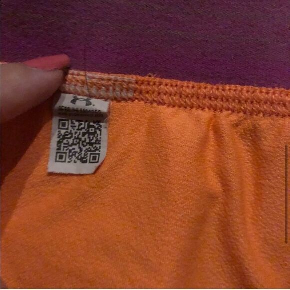 Women's Under Armour Orange & Pink Athletic Shorts - Picture 6 of 9